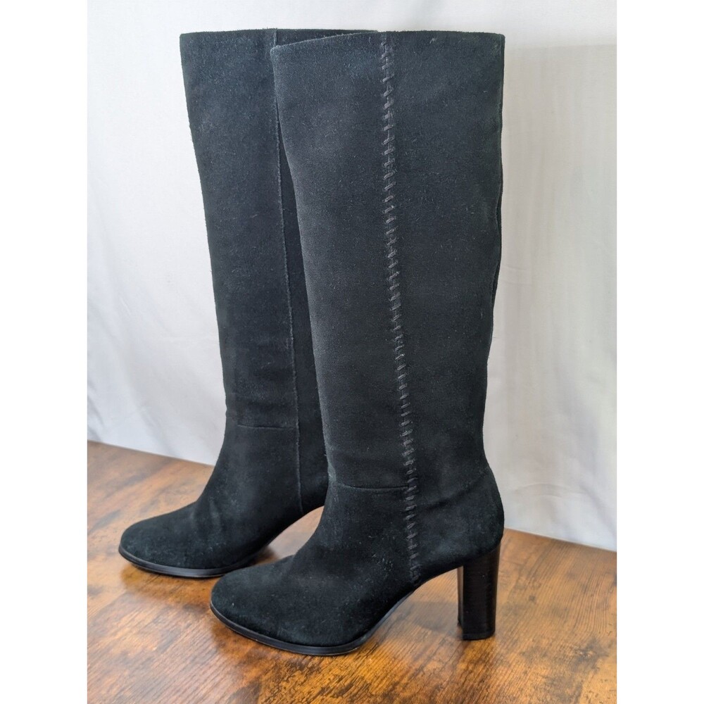 Clarks Laina15 Women Knee High Boot Shoes 7.5 Black Suede